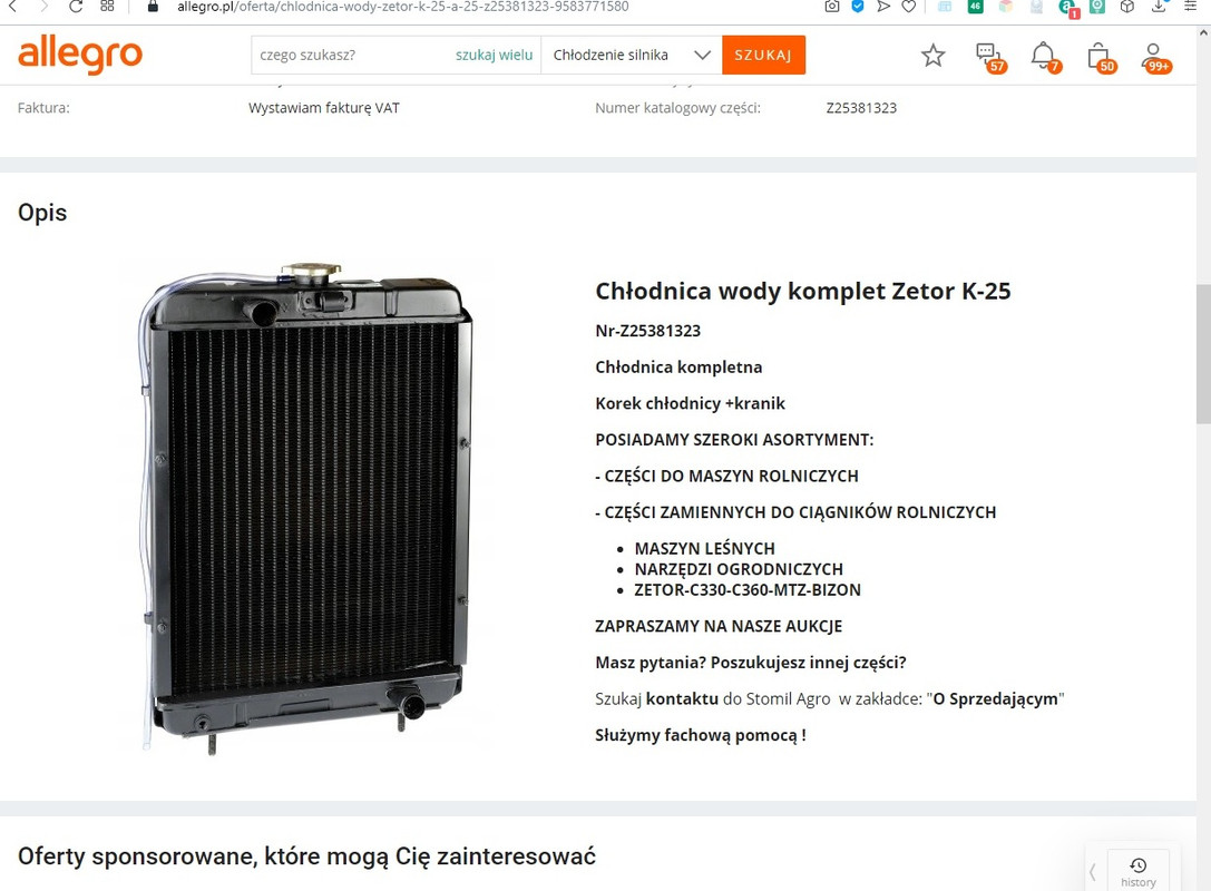 Chłodnica Zetor K25