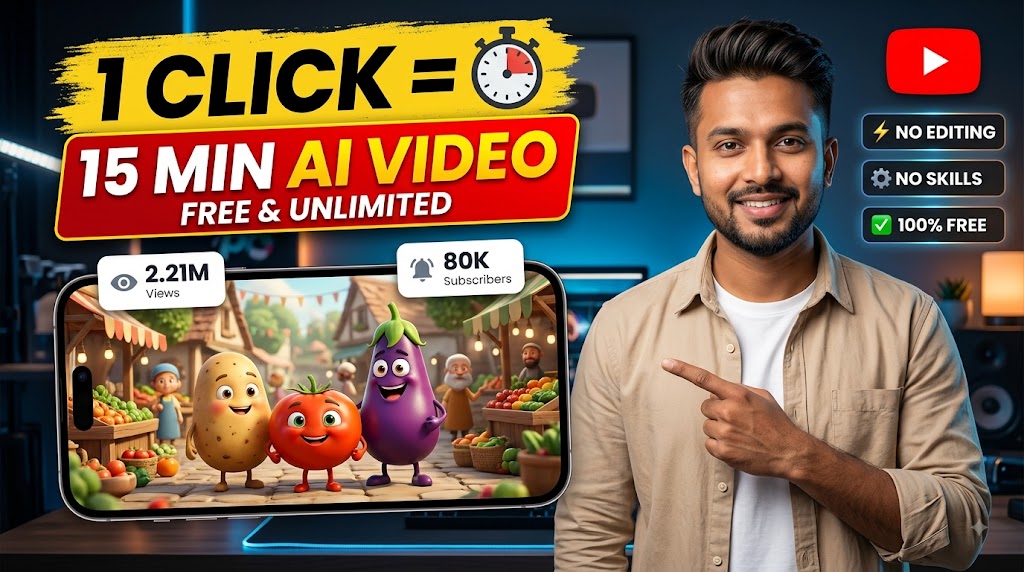 AI-generated example result for the youtube-thumbnail prompt: Tech & Gadgets YouTube Thumbnail AI Prompt #118 – Single-Scene Composition