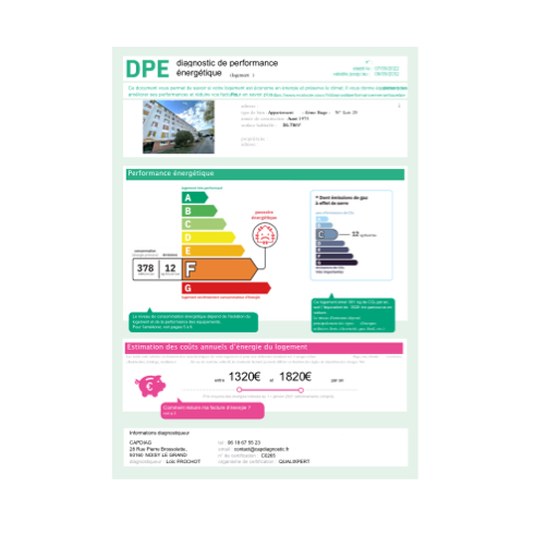 DPE Diagnostic de performance énergétique Casam Pro