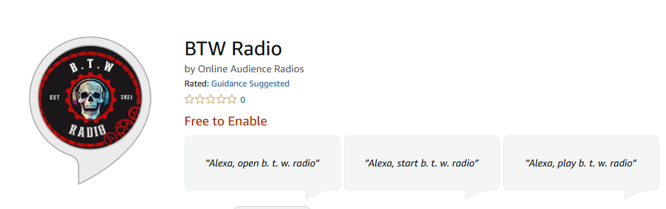 Alexa skill portfolio screenshot