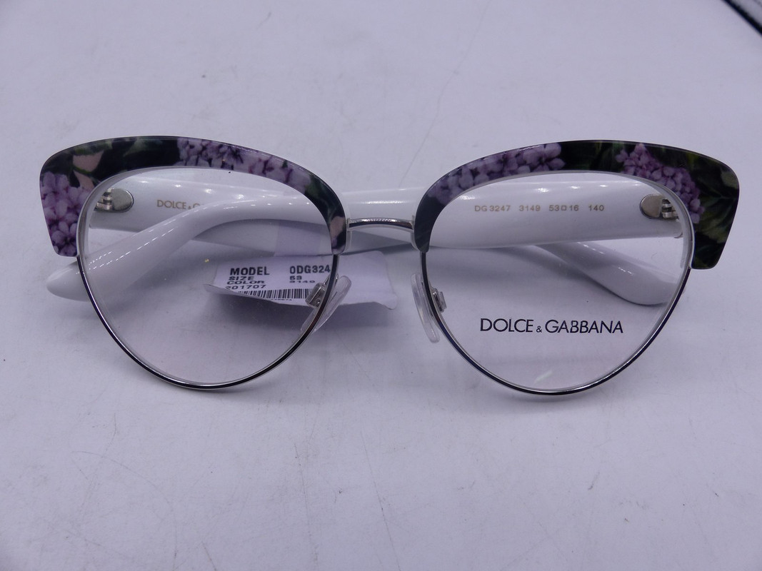 DOLCE & GABBANA DG3247 FLORAL/WHITE 3149 WOMENS EYEGLASSES FRAMES SIZE 53-16-140