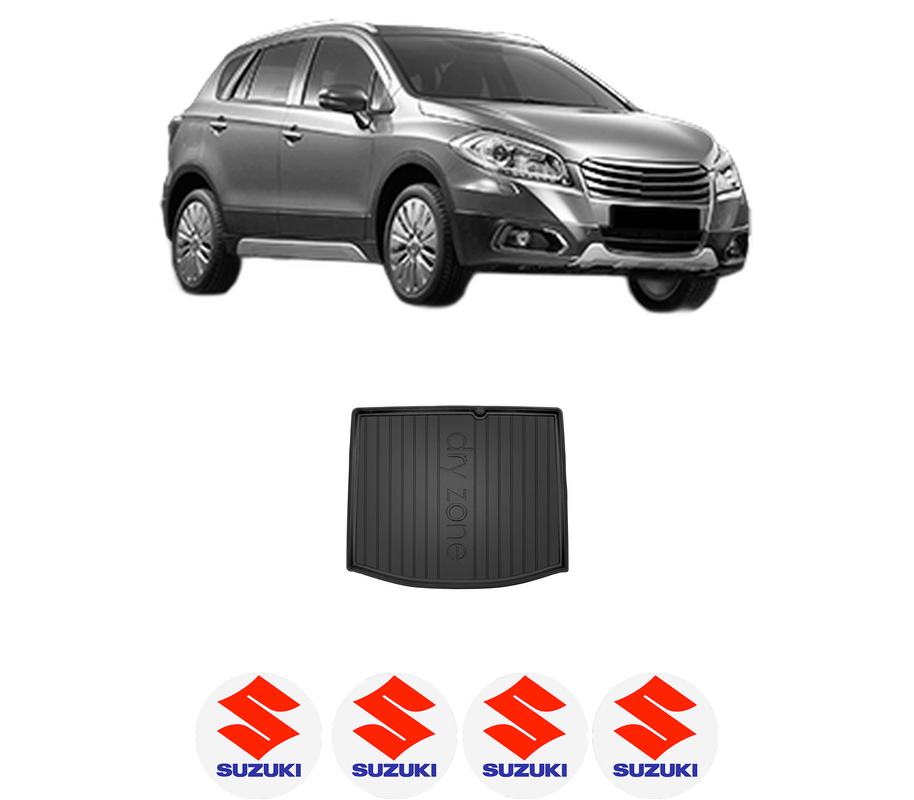 Tavita Portbagaj SUZUKI SX4 S-CROSS (JY) din 2013-2022, Protectie Portbagaj Auto, 4x Stickere auto cu SUZUKI