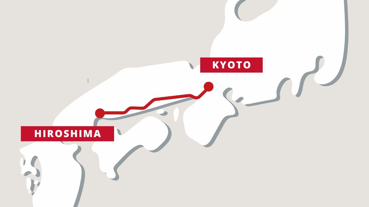 kyoto hiroshima train map