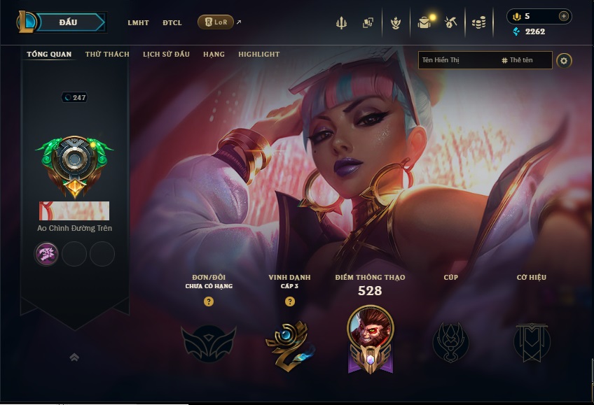 Acc LMHT # - Không Khung