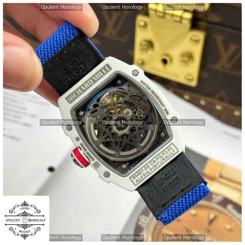 Richard Mille RM67-02 White Carbon TPT Replica - 38.7mm Ultra-Light Skeleton Watch