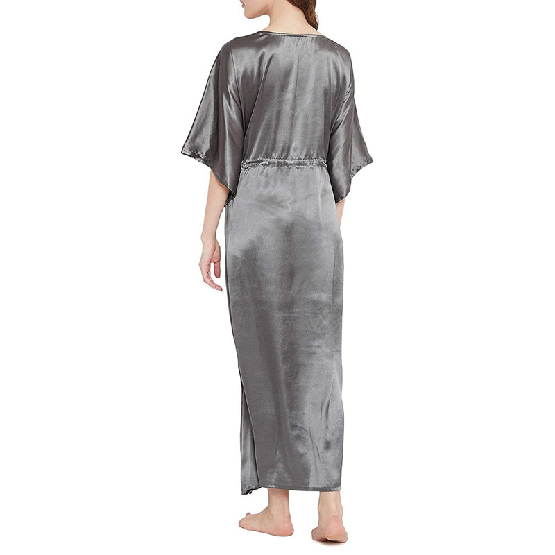 Women Satin Silk Nightdress Lingerie Sleepwear Nightgown Maxi Robe Loungewear - Picture 28 of 125
