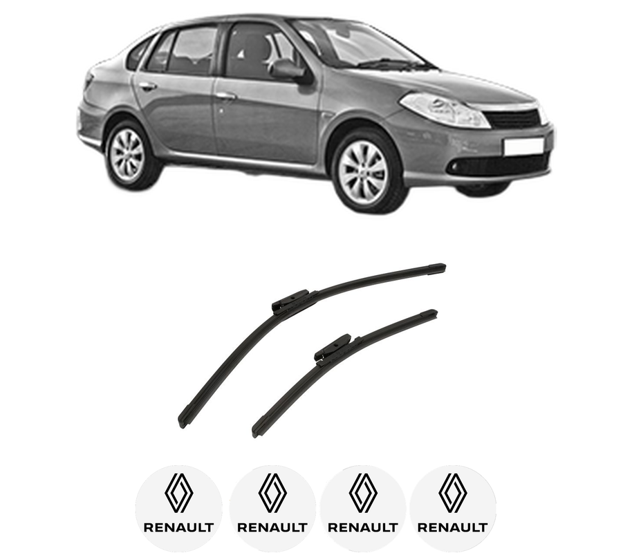 Set stergatoare auto RENAULT THALIA II (LU_) din 2008-2014, pentru parbriz auto, 2 bucati, Bosch Aerotwin, din cauciuc siliconat rezistent, 4 Stickere Auto RENAULT