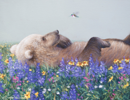 Learn to paint a Bear & Hummingbird Step By Step