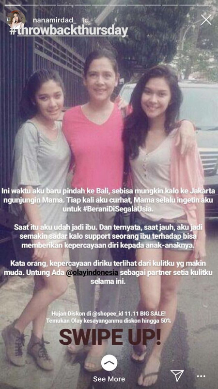 Instagram Story Nana Mirdad