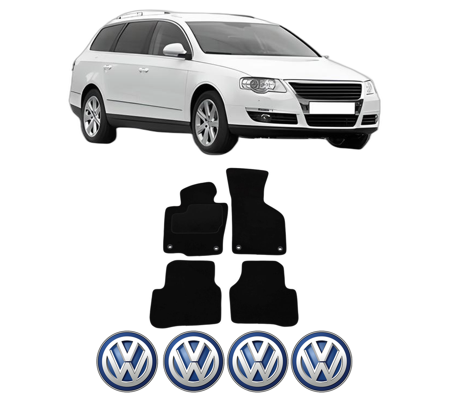 Set Covorase Presuri Volkswagen PASSAT B6 Variant (3C5) din 2005-2011, Auto, Material Textil Mocheta, 4 Stickere auto cu Volkswagen