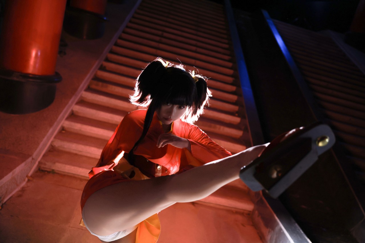 g44不会受伤《甲铁城的卡巴内瑞 无名》写真照，和服小姐姐的治愈系夜拍插图6