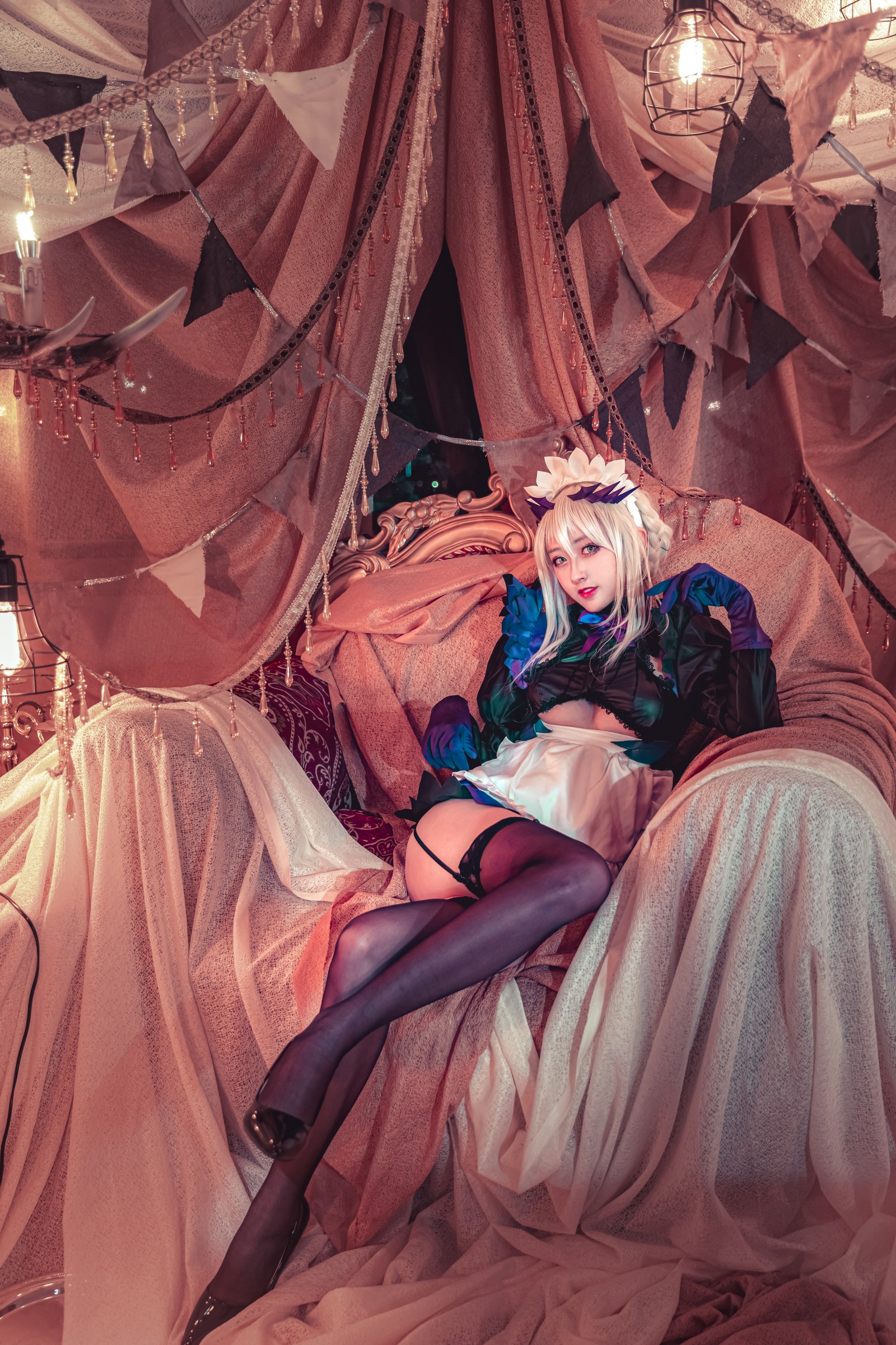 冬马路纱 黑枪呆 Cosplay 写真合集｜FGO 阿尔托莉雅 黑化版 图集＋视频（40P＋1V｜685MB）插图4