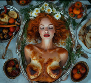 Garden wedding wom served Redhair 0 14