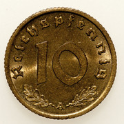 ¡Los 30! Diez reichspfennig. Alemania 1938. PAS5934