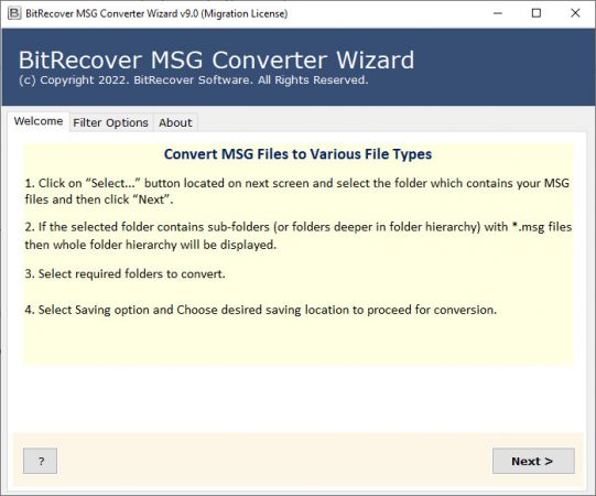 BitRecover MSG Converter Wizard 9.0