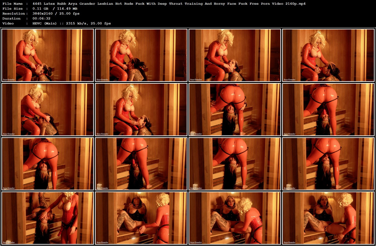 4445 Latex Rubb Arya Grander Lesbian Hot Rude Fuck With Deep Throat Training And Horny Face Fuck Fre
