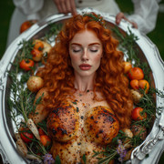 Garden wedding wom served Redhair 0 19