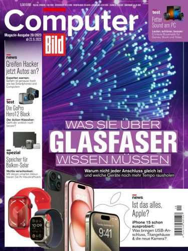 Cover: Computer Bild Magazin No 20 vom 22  September 2023