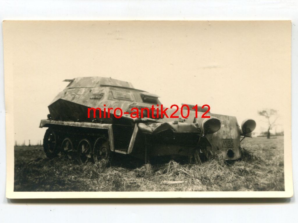 Wehrmacht, zerstörtes Sdkfz. Halbkette, Nahaufna