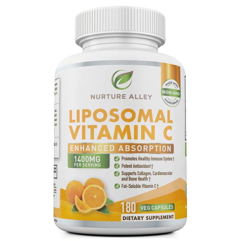 Nurture Alley Liposomal Vitamin C 1400mg, 180 Capsules Fat Soluble