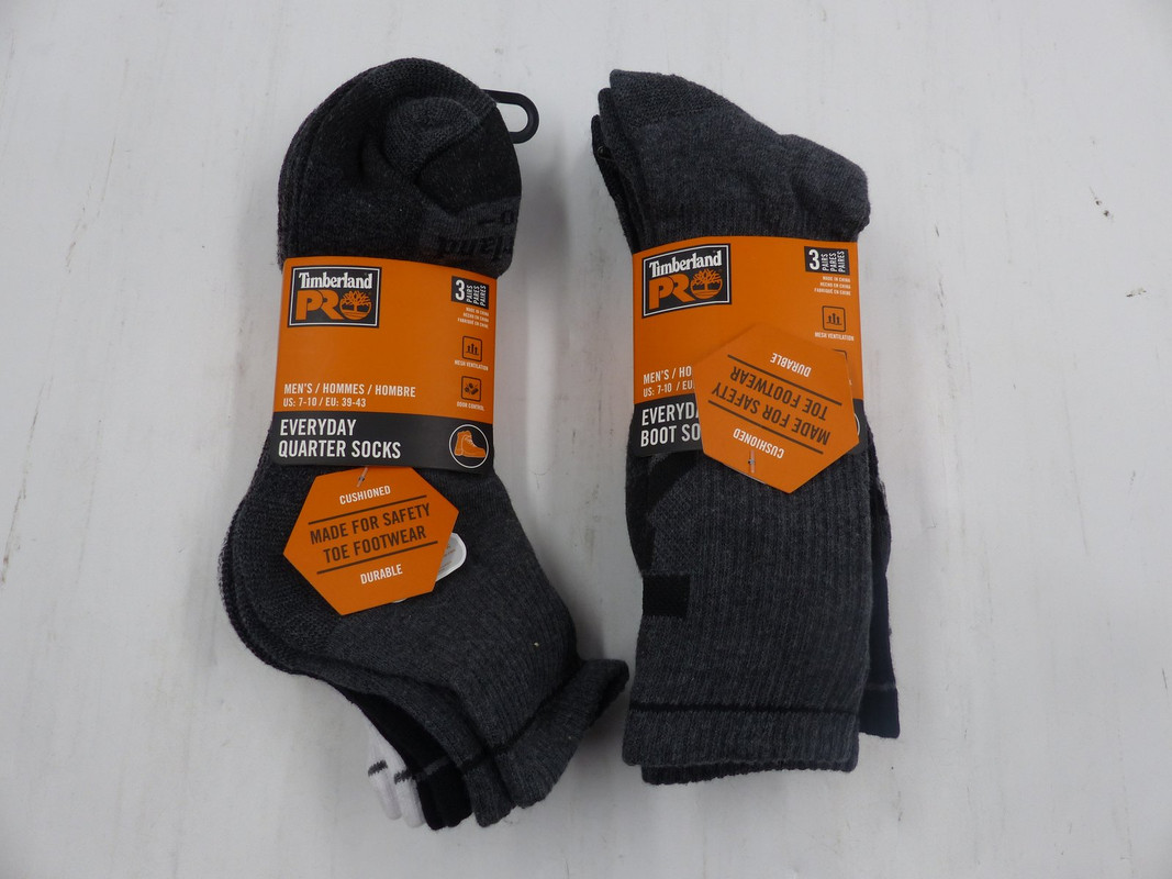 TIMBERLAND PRO PACK OF 3 EVERY DAY QUARTER & PACK OF 3 BOOT SOCKS SZ 7-10 |  MDG Sales, LLC