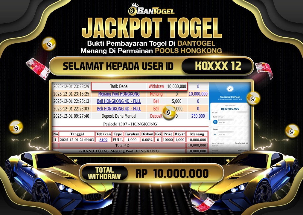 BUKTI JACKPOT LUNAS BANTOGEL
