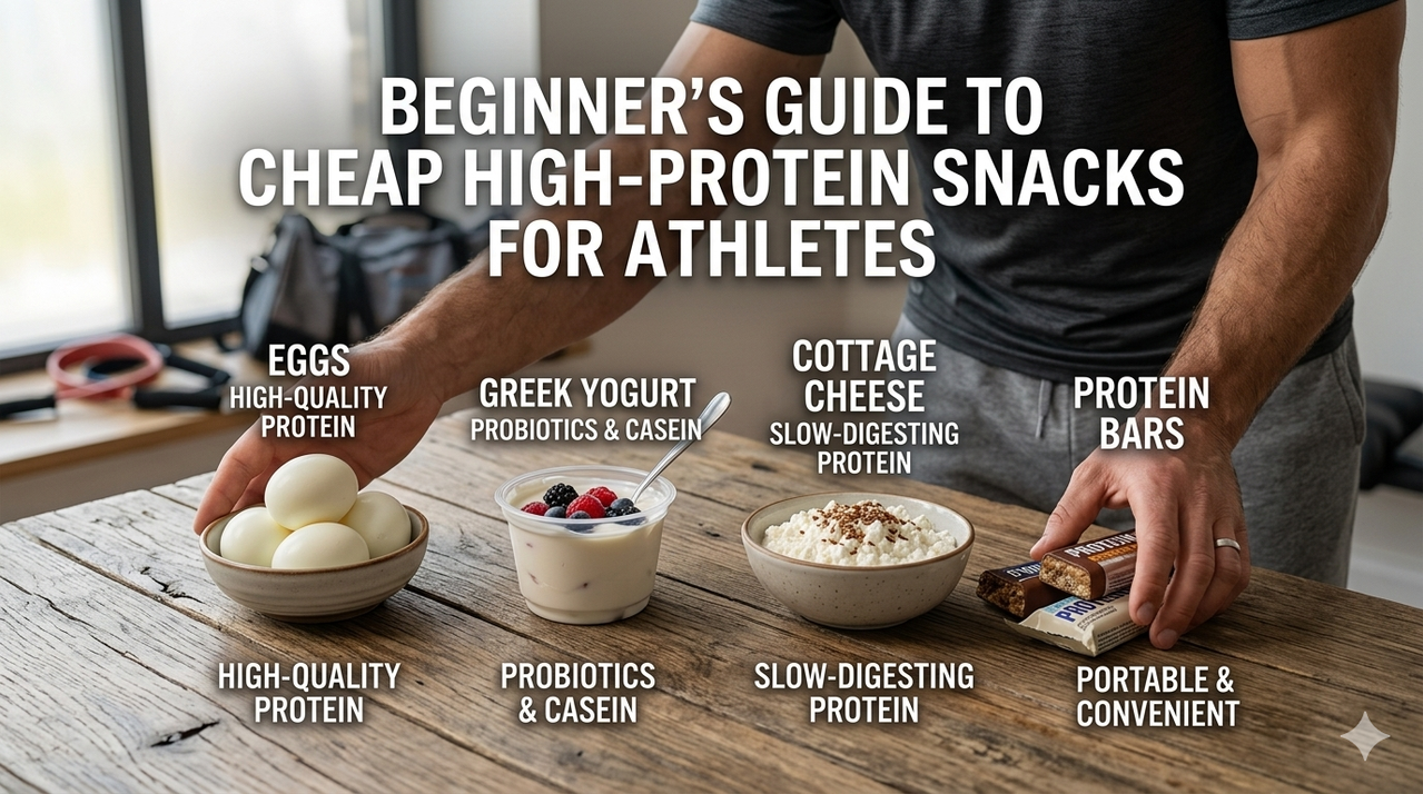 Visual guide to pre during and post workout nutrition timing with protein snack ideas for athletes showing meal schedule