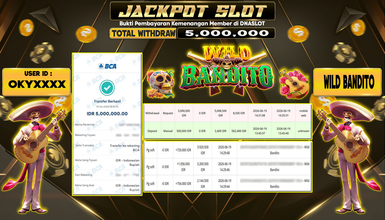 JACKPOT SLOT WILD BANDITO 19 JUNE 2026