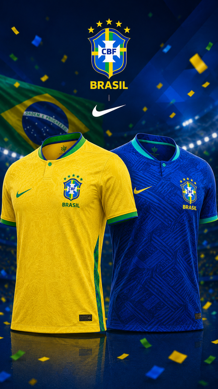 Casal feliz vestindo camisa do Brasil