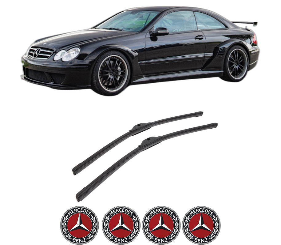 Set stergatoare auto MERCEDES-BENZ CLK (C209) din 2002-2009, pentru parbriz auto, 2 bucati, Bosch Aerotwin, din cauciuc siliconat rezistent, 4 Stickere Auto MERCEDES-BENZ