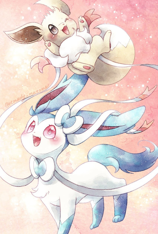 eevee-and-sylveon-pokemon-drawn-by-remed