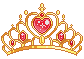 Golden tiara with red gems