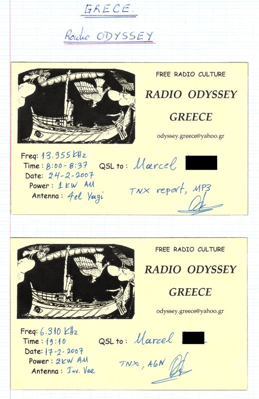QSLs stations pirates Grecques. QSL-R-ODYSSEY-07