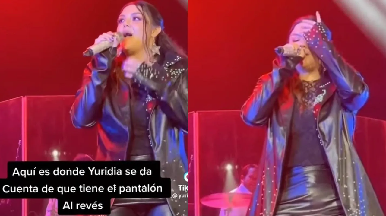 Yuridia sufrió bochornoso momento en concierto; se puso el pantalón al revés
