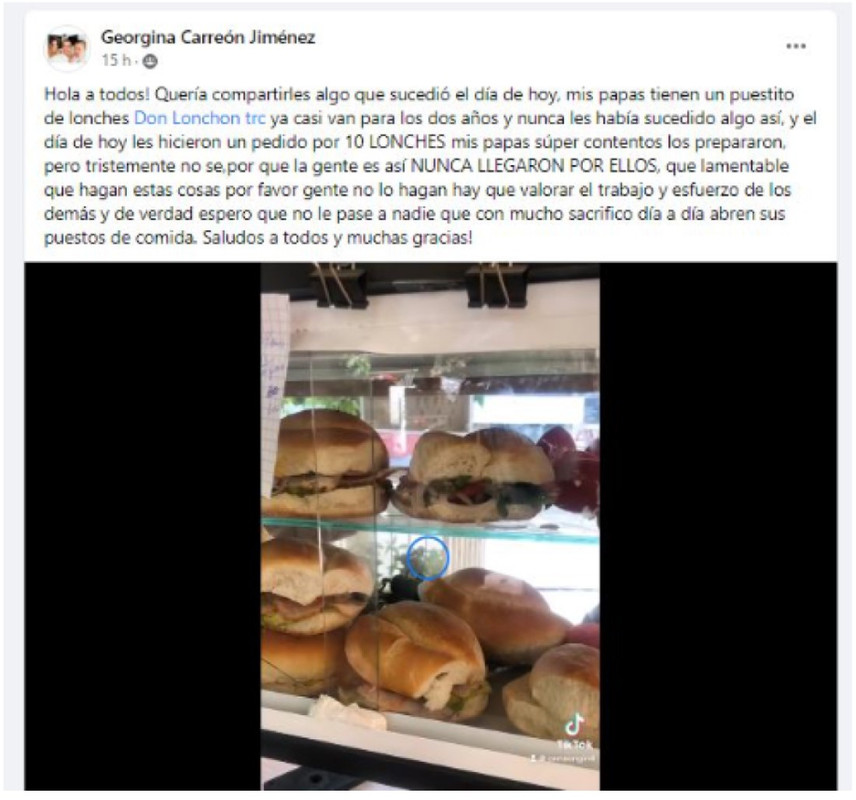 Hacen pedido de 10 lonches y nunca pasan por ellos el caso es viral