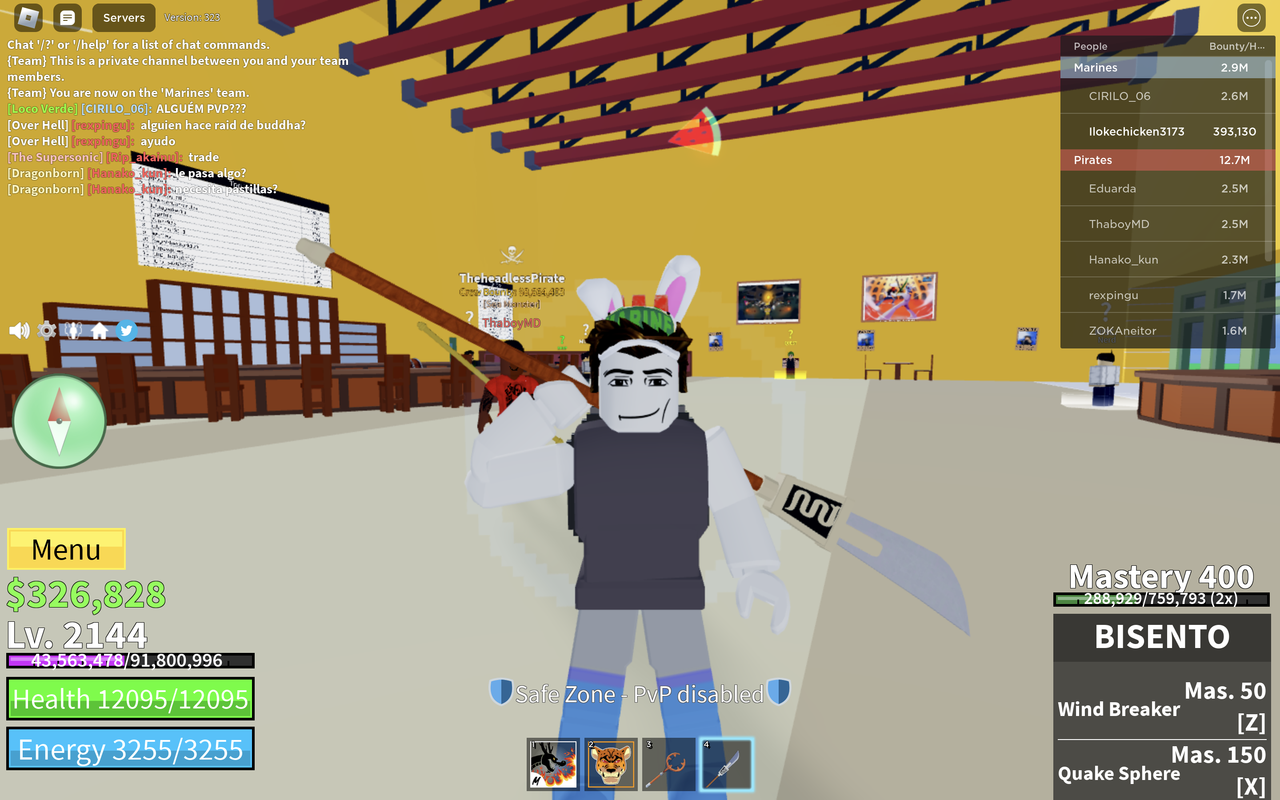 UNVERIFIED Blox Fruit : Level 2450, V4 RACE HUMAN, Awake Dough, Unlocked  All Fighting Style, Has Good Fruit in Inventory