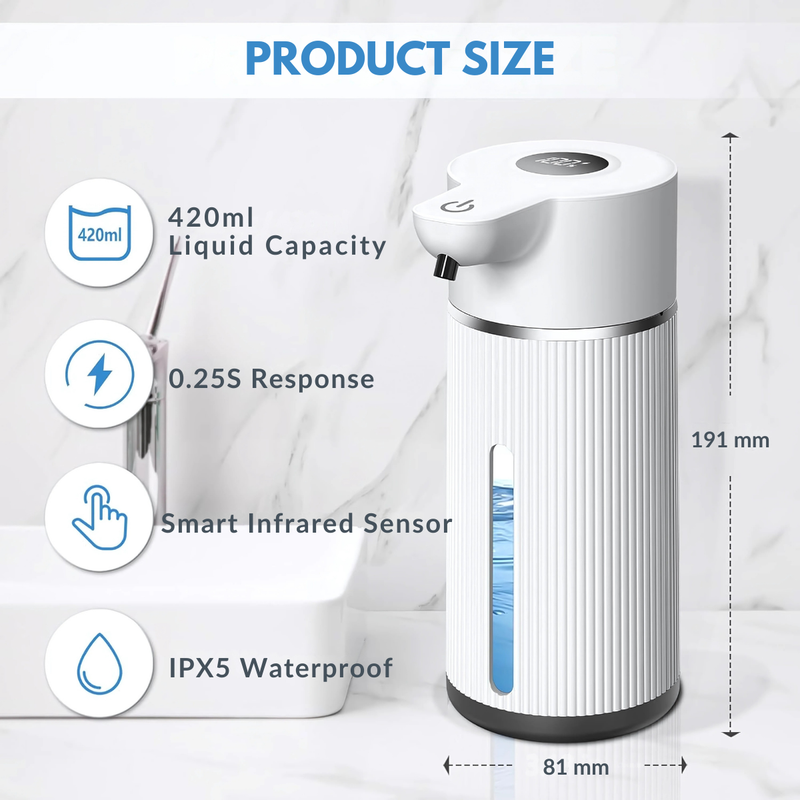 Detaliu dozator touchless - rezervor 420 ml