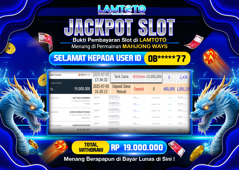 BUKTI JACKPOT LUNAS LAMTOTO