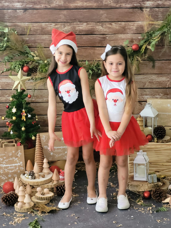 VESTIDO PAPÁ NOEL BORDADO BLANCO (4-6-8-10)