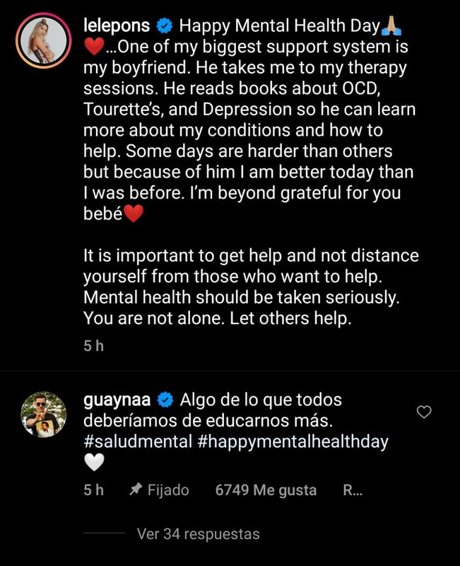 Lele Pons agradece a Guaynaa por ayudarla a mejorar su salud mental