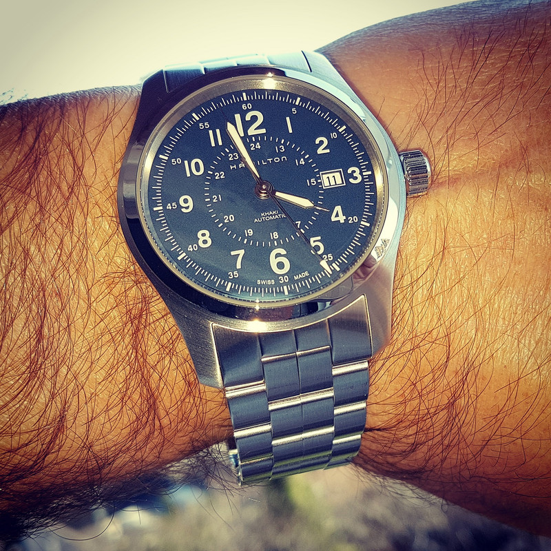 Hamilton Khaki Field Auto 42 mm 100M Blue Dial Bracelet #H70605143 (2)