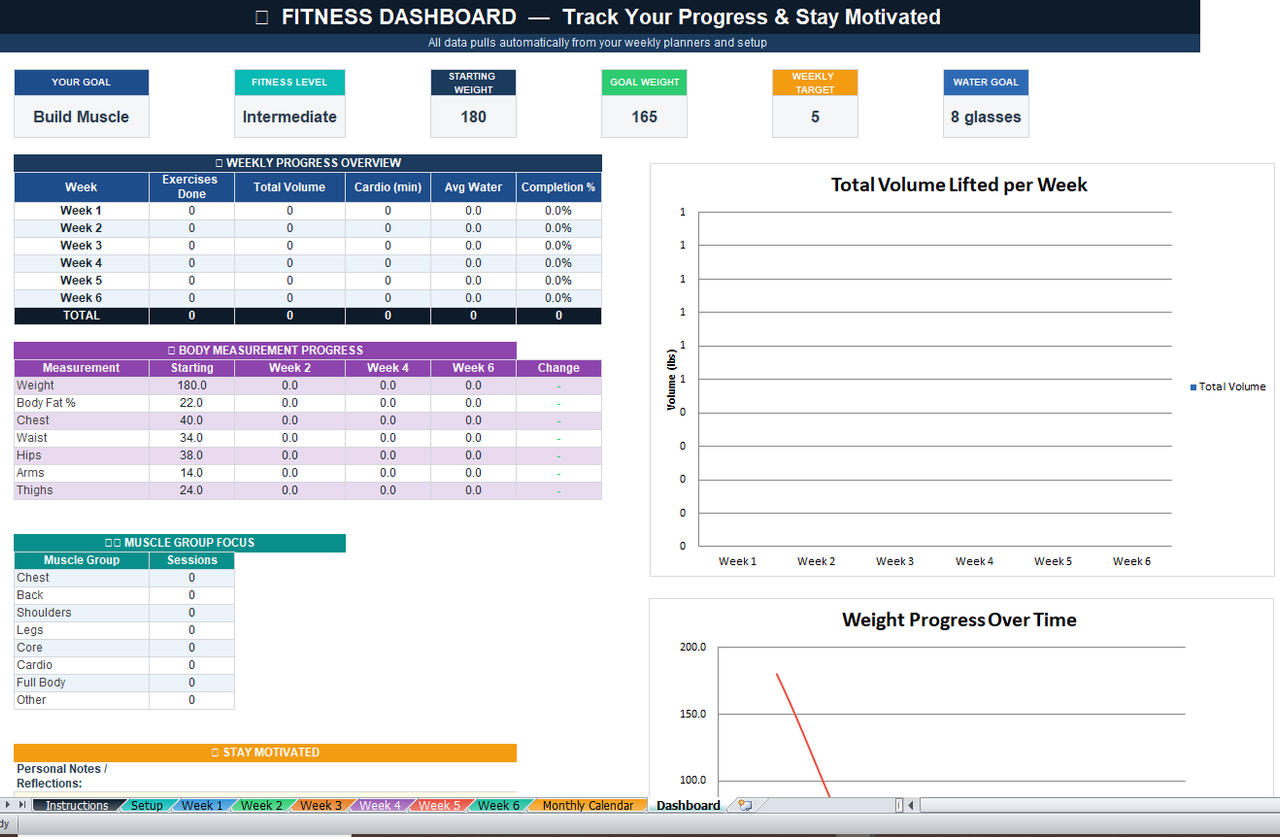 Ultimate Workout Planner Calculator Spreadsheet — personal finance spreadsheet template by Finance Scoops