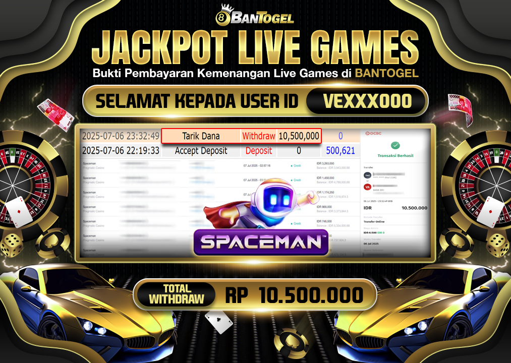 BUKTI JACKPOT LUNAS BANTOGEL