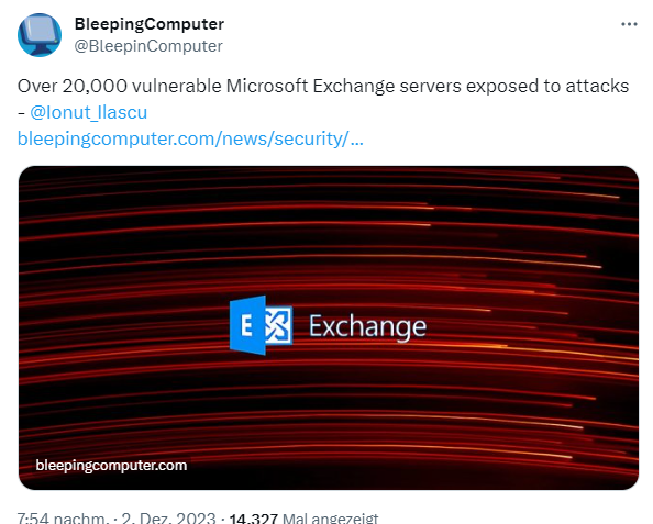 Exchange Server vulnerable