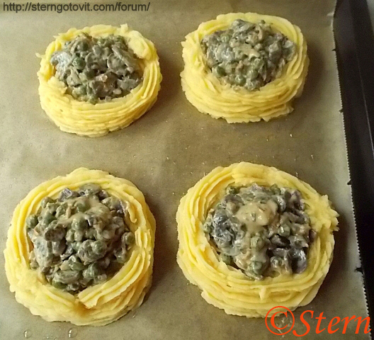 Картофельные тарталетки с начинкой