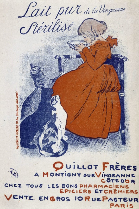 1-Theophile-Alexandre-Steinlen-Advertising-poster-for-the-pure-milk-of-the-Vingeonne-by-Steinlen