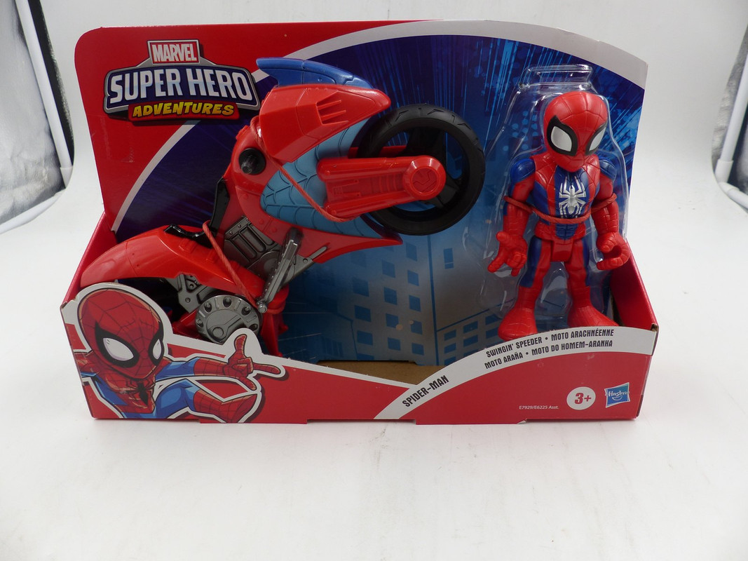 LOT OF 4 HASBRO PLAYSKOOL MARVEL SUPER HERO ADVENTURES SPIDERMAN SWINGIN SPEEDER