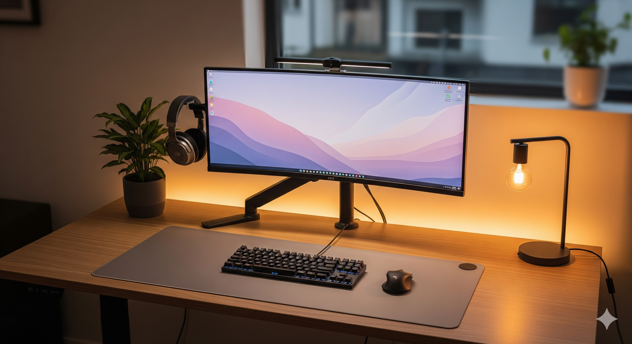monitor stand, nice work desk, pc desk decoration