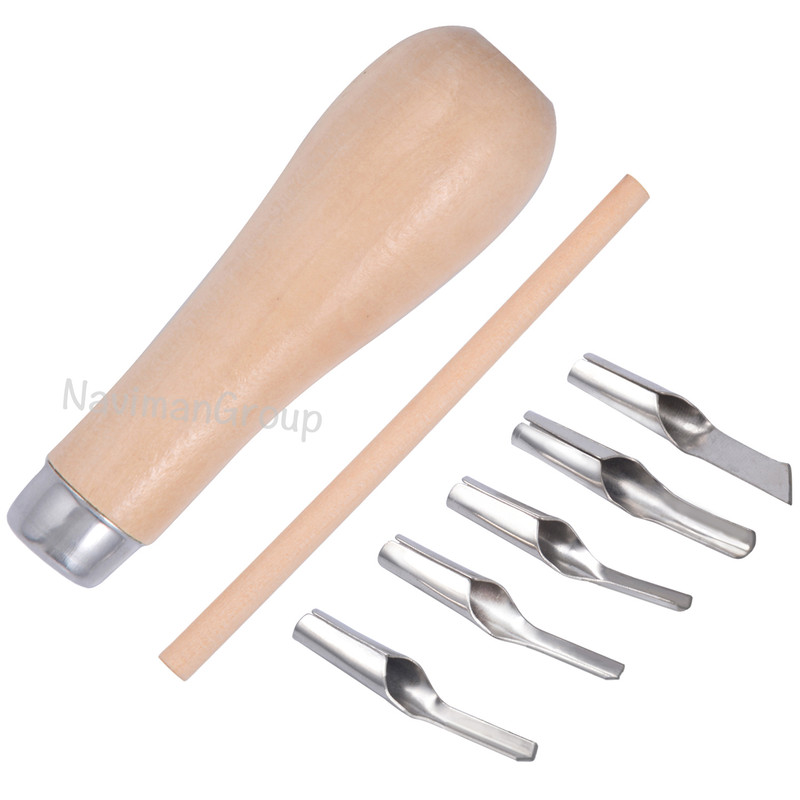Linoleum,Vinyl, Rubber and Wood Carving Cutting Tool Set with 5