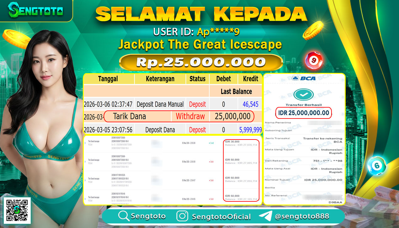 BUKTI PEMBAYARAN SLOT GREAT ICESCAPE